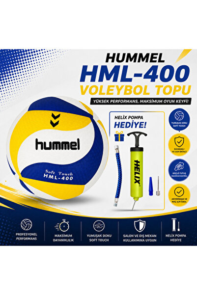 hummel HML-400 VOLEYBOL TOPU VE HELİX TOP ŞİŞİRME POMPASI HEDİYELİ