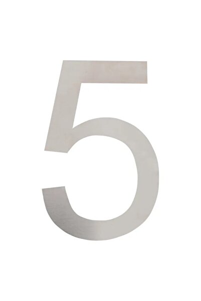 OEM Metal door number, number 5, self-adhesive, stainless steel, 75 mm, Bossram