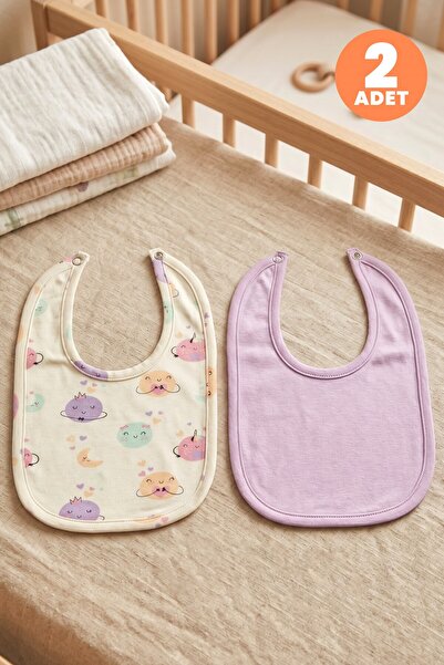Just inner Baby Girl 2-Piece Cotton Bib with Moonlight Pattern and Snap Faste...