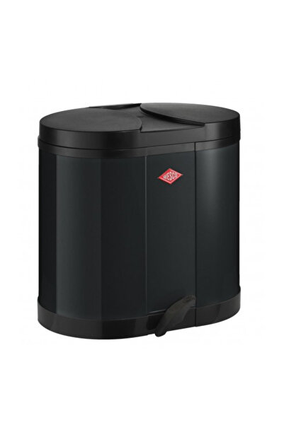 Wesco Cos de gunoi set 2x15l, Beta, negru, 30l total, din otel vopsit, cu pedala