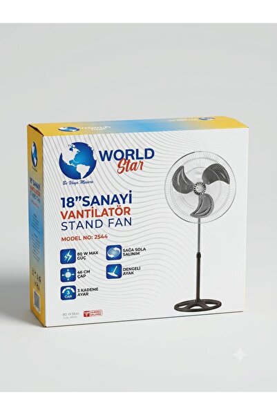 World Star 18'' sanayi tipi vantilatör stand fan çelik kanatlı