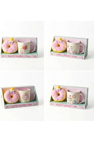 Yıldızan Donut Plush Keychain Porcelain Mug - Surprise - One of 4 Different M...