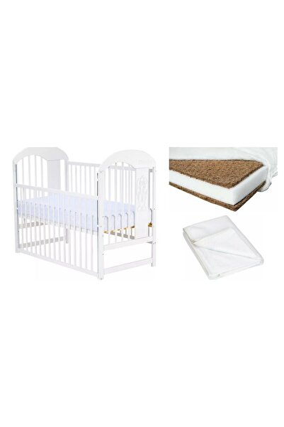 Qmini Set Patut din lemn bebe Qmini, Julia II cu laterala culisanta, 120x60 c...