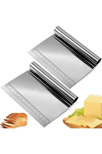 Yıldızan Ysf Shop Stainless Steel Dough Cutter and Scraper with Measuring Rul...