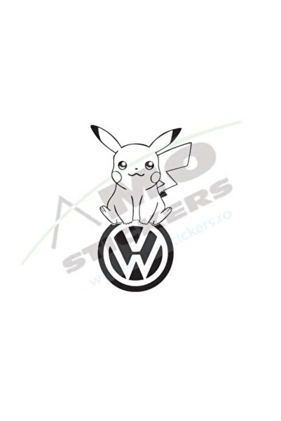 Amo-Stickers Sticker Auto Pikachu VW 25cm Gri inchis