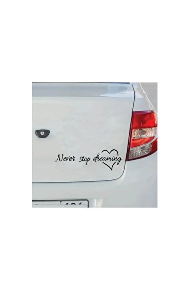 Amo-Stickers Sticker Auto Never stop dreaming 45cm Argintiu