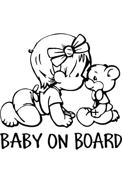 Amo-Stickers Sticker Baby on Board Fetita&Ursulet 25cm Verde