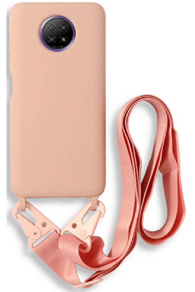 Bodycell Θήκη Σιλικόνης με Λουράκι Λαιμού - Xiaomi Redmi Note 9T 5G - Pink