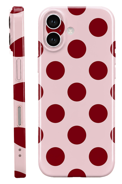 WANNA PROTECT iPhone 17 Kırmızı Puantiye Protect Slim Parlak Tam Kaplayan Bas...