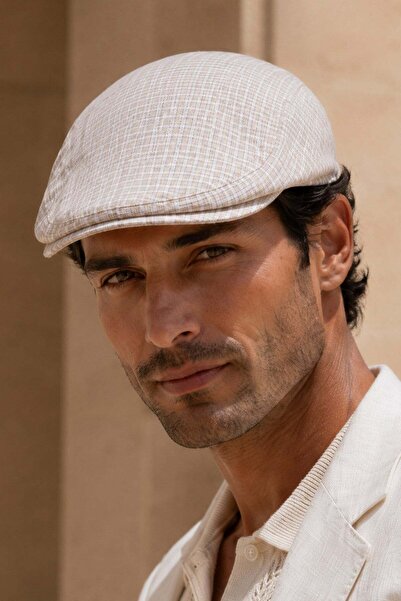 Külah Sand Weave Linen Textured Slim Fit Kasket – Flat Cap |   Riviera Collec...