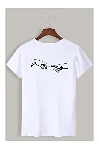 EYMORA Minimal Hand Drawn Printed Unisex White T-Shirt 100% Cotton Aesthetic ...