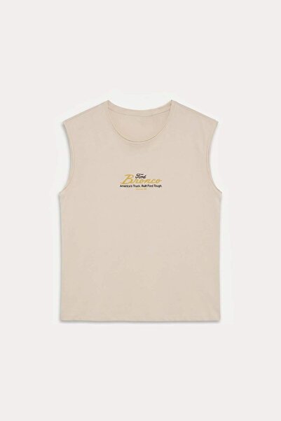 DeFacto Ford Motor Company Oversized Printed Tank Top H7795Ax26Hs