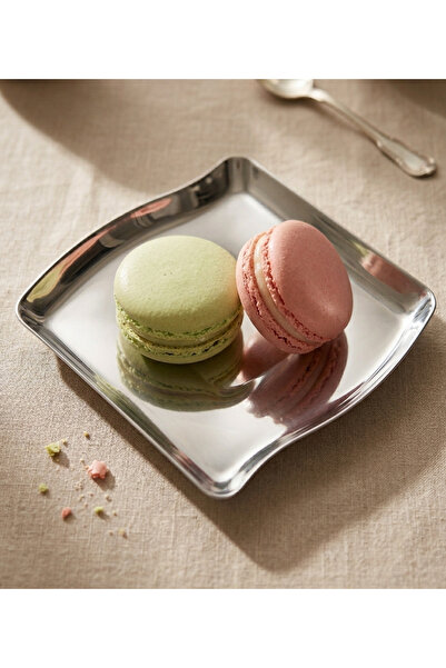Arsel Alize Çelik Mini 4-Piece Tea Coffee Nut Dessert Presentation Plate Squa...