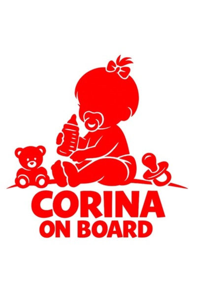 OEM Autocolant decorativ auto  "CORINA LA VOLAN ", 10cm, Roșu