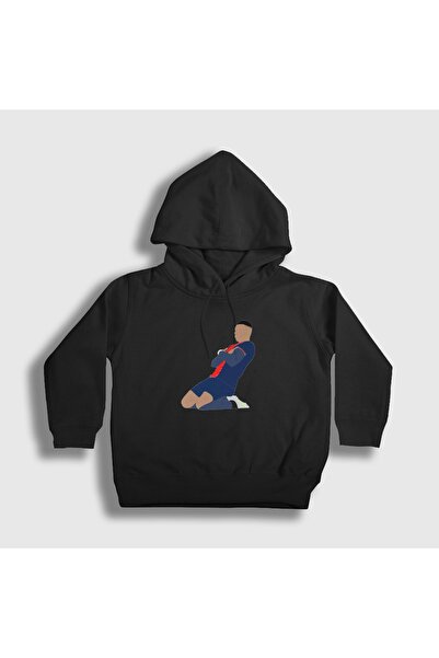 Presmono Unisex dečija crna majica sa kapuljačom Kylian Mbappe Goal Football ...