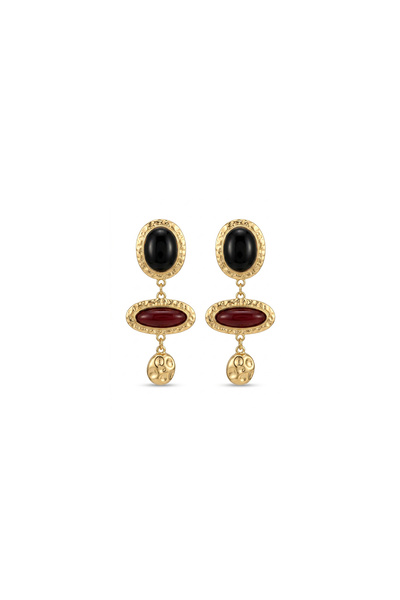 Charmist Steel Anthea Earrings Burgundy Black
