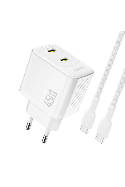 DUDAO A28PCEU 45W Încărcător GaN Dual USB-C Alb