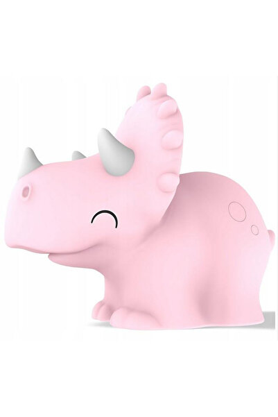 DHINK Lampa de noapte/lampa de veghe Triceratops Roxy din silicon, cu timer, ...