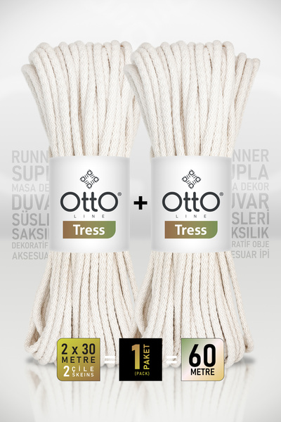 Otto Tress - Ecru (5014) - Pachet de 2 x 30m/6mm/500gr - Supla, Panglică deco...