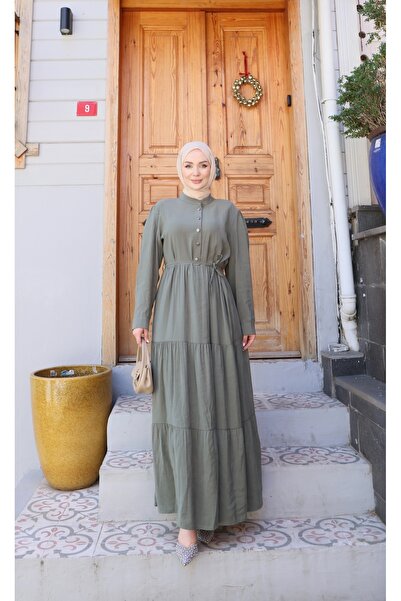 NİSUM MODA Hakim Collar Layered Modal Dress