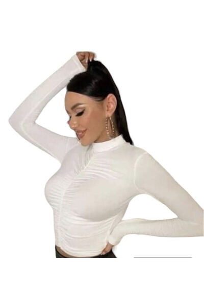 Woman's Fashion Γυναικεία Μακρυμάνικη Λευκή Μπλούζα