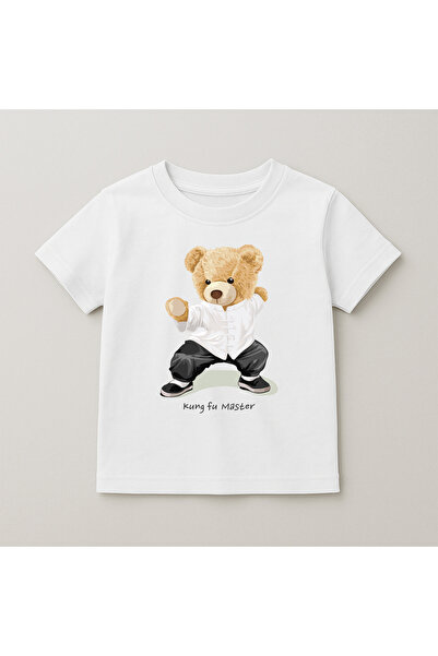 SVART WEAR Παιδικό και εφηβικό μπλουζάκι με στάμπα αρκουδάκι, βαμβακερό, με κ...