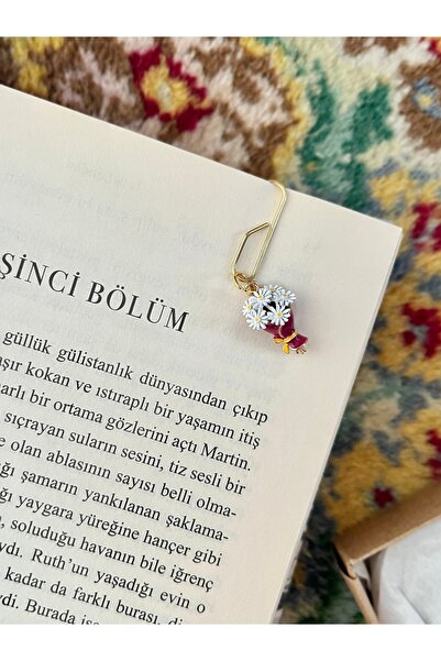 TekinAksesuar15 Papatya Buketi Figürlü Metal Kitap Ayracı