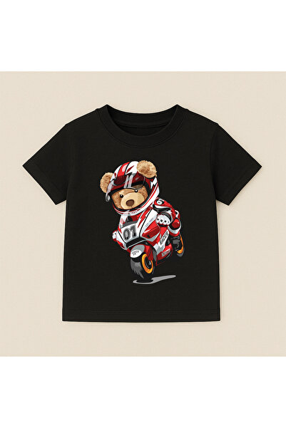 SVART WEAR Teddy Bear Printed Crew Neck Cotton Short Sleeve Kids & Youth T-Shirt