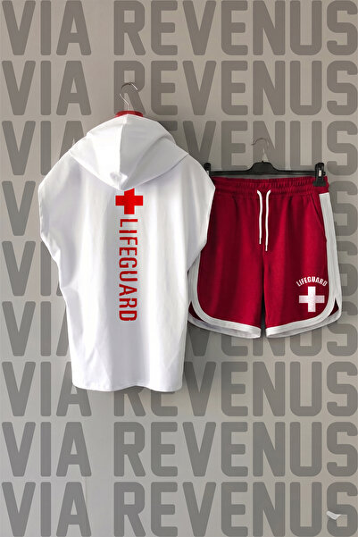 Vordevia Lifeguard / Lifeguard Front and Back Printed Zero Sleeve Hooded Spor...