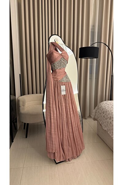 Nareen Fashion Elegant Dusty Mulberry Evening Dress Combining Luxury and Soft...
