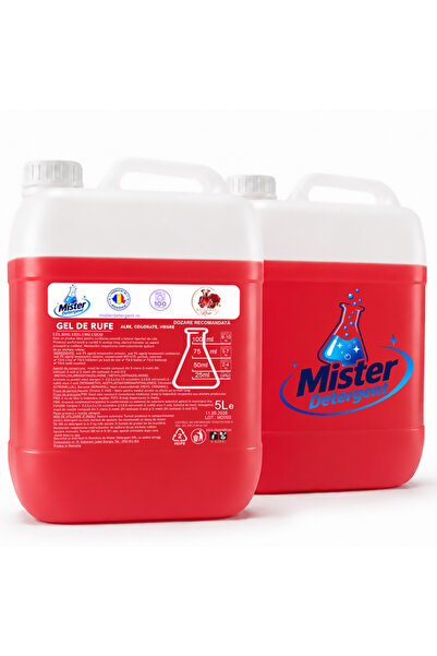 Mister Detergent Detergent lichid rufe 10L Baccarat Rose - Pachet 2x5L