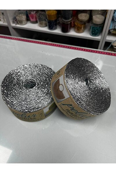 Pelura METALİK KAĞIT İP PELUR NATURA SİMLİ POLYESTER ÇANTA SUPLA NAKIŞ ŞAPKA ...