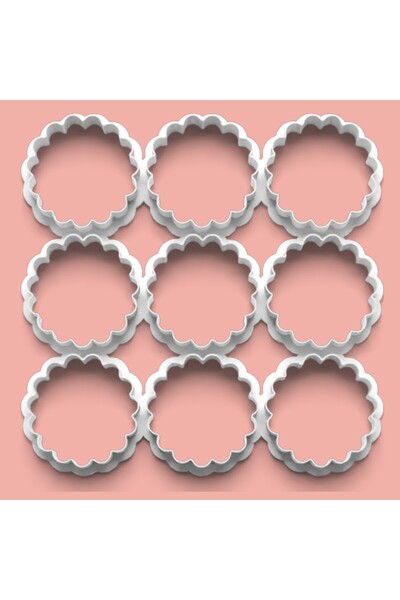 AKTASTORE Multi Dough Cutter Serrated Round Model Cookie and Sugar Dough Mult...