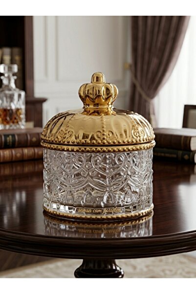 SAMSA Hünkâr Gold Kristal Cam Şekerlik