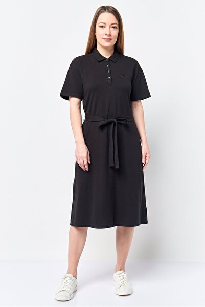 Tommy Hilfiger Women Embroidered Logo Midi Dress, Black