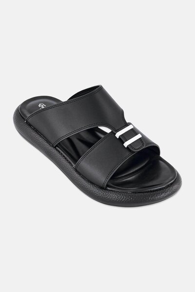 English Laundry Men Slip On Arabic Sandals, Black