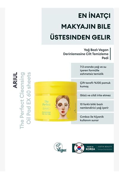 Ariul The Perfect Cleansing Oil Pad Ex 60 Sheets Oil-Based Vegan Deep Skin Cl...
