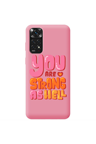Other Xiaomi Redmi Note 11 4G You are Love Strong Pink Colored Silicone TPU Θήκη