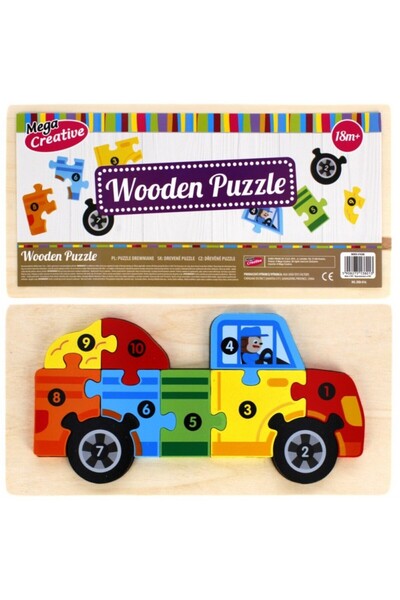 MC Micostore Jucarie bebelusi din lemn - puzzle camion, multicolor - MegaCrea...