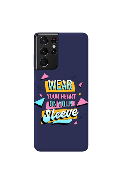 Other Samsung S21 Ultra Wear Your Heart Dark blue Colored Silicone TPU Θήκη