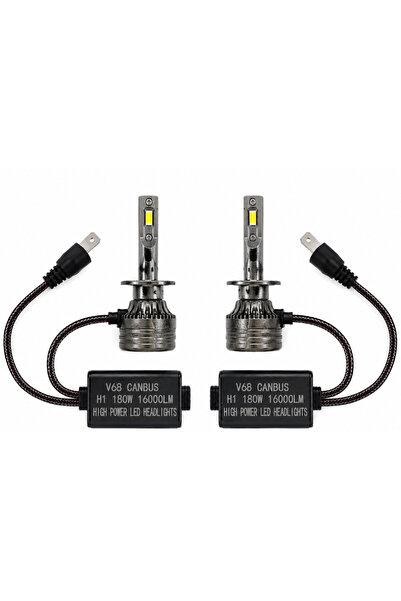 Ruan Set de 2 becuri LED H1 V68 180W 16000LM Canbus 6000K 12V Alb Rece