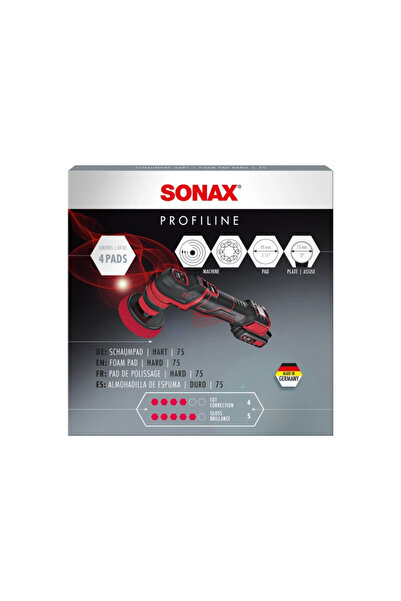 Sonax PROFILINE Σφουγγάρι Γυαλίσματος Σκληρό Κόκκινο 88mm (σετ 4 τεμαχίων)