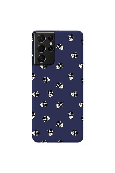 Other Samsung S21 Ultra Small Pandas Dark blue Colored Silicone TPU Θήκη