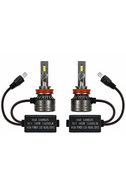 Ruan Set de 2 becuri LED H11 V68 180W 16000LM Canbus 6000K 12V Alb Rece