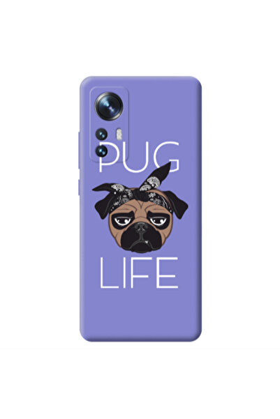Other Xiaomi Mi 12 Pug Life Purple Colored Silicone TPU Θήκη
