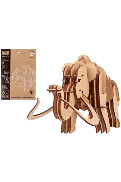 OEM Puzzle 3D Pro Kids Mamut preistoric, din lemn, 38 piese, pentru 6+ ani, M...