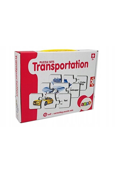 LeanToys Puzzle educativ Transport 10 tipuri, 30 piese
