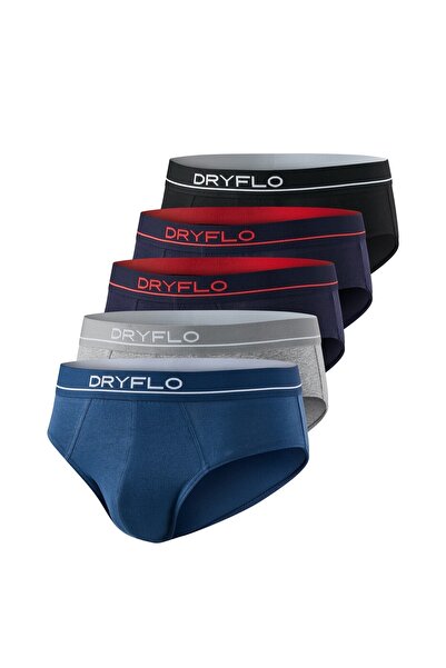 DryFlo Set 5 perechi Chiloti pentru Barbati, 4 culori, 95% bumbac, confortabili,
