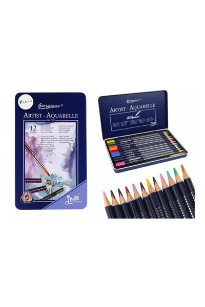 OEM Leantoys Creioane acuarela 12 culori în etui metalic (17 cm)