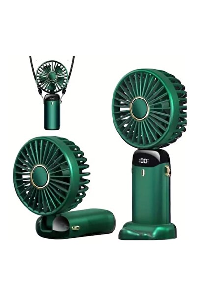 TEMIO Ventilator portabil cu baterie, 4 în 1, de mână, de birou, pentru gât, ...